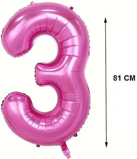 Număr 3 Folie Jumbo Violet 81 cm