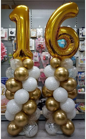 Αριθμός 6 Foil Jumbo Χρυσό 100εκ.