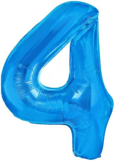 Number 4 Foil Jumbo Blue 100cm