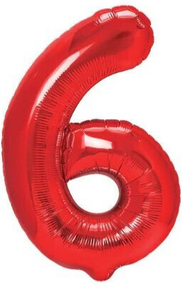 Number 6 Foil Red 40cm