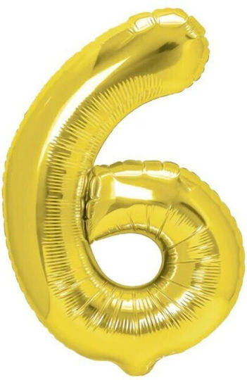 Αριθμός 6 Foil Jumbo Χρυσό 100εκ.