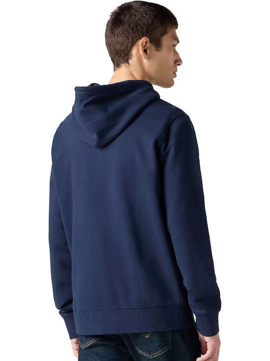 Original Sweatshirt with Hood Navy Blue