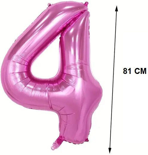 Number 4 Foil Jumbo Purple 81cm