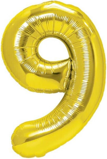 Număr 9 Folie Jumbo Auriu 80 cm