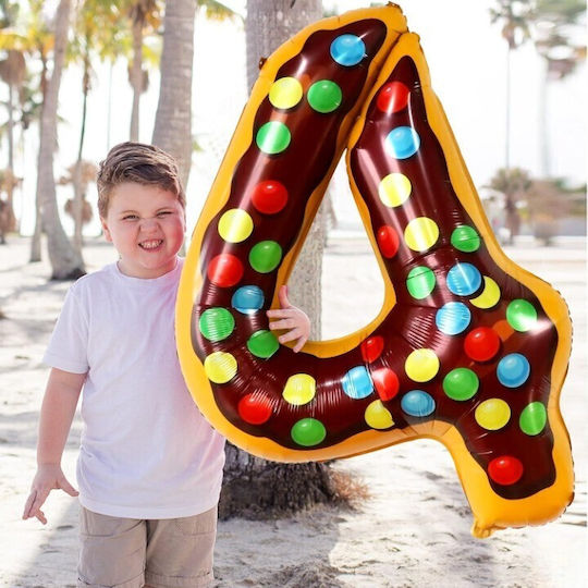 Număr 4 Folie Jumbo Multicolore 100 cm