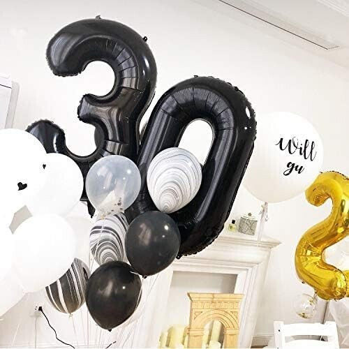 Number 0 Foil Jumbo Black 80cm