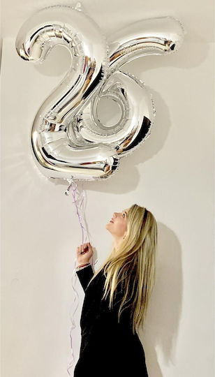 Anzahl 6 Folie Silber Jumbo 80cm