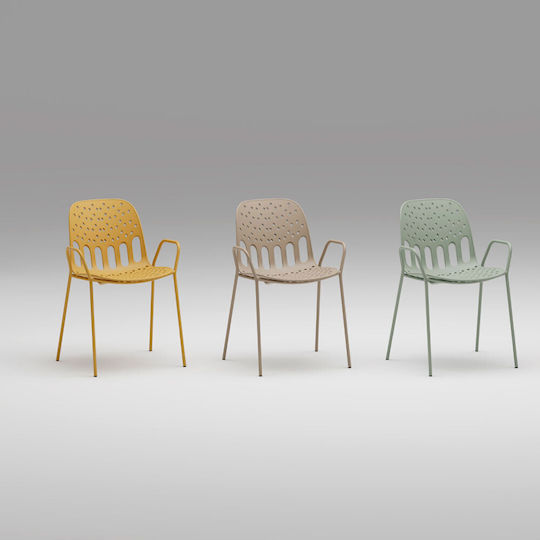 Outdoor Chair Polypropylene Lido Mustard 4pcs 57x55.5x80cm