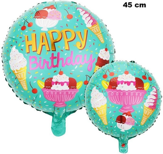 Baloane Rotund Zi De Naștere Folie Verde 45cm