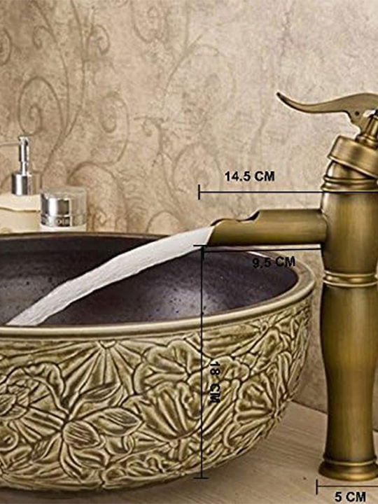 Mixing Sink Faucet Waterfall Bronze