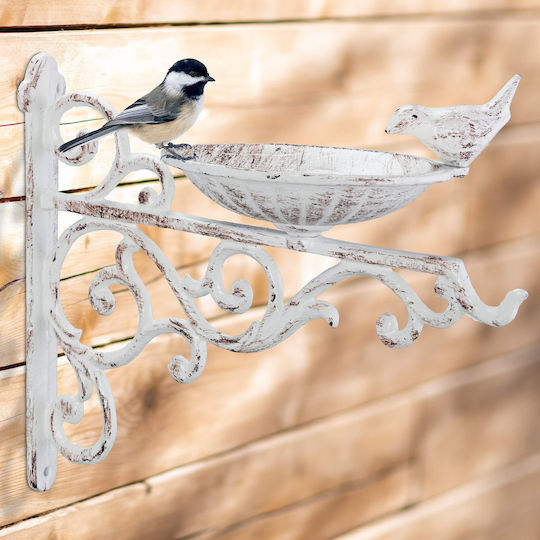 Relaxdays Băiță Pentru Păsări Din Fontă Montare Pe Perete Rezistentă La Intemperii Vintage Decorațiune Pentru Grădină Păsări Sălbatice Hxlxl 24x28x14 Cm Albă Relaxdays Băiță Pentru Păsări Din Fontă Montare Pe Perete Rezistentă La Intemperii Vintage Decorațiune Pentru Grădină Păsări Sălbatice Hxlxl 24x28x14 Cm Albă