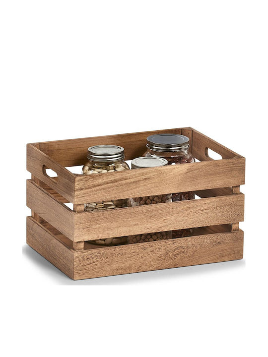 Zeller Wooden Storage Box with Lid Beige 35x25x20cm