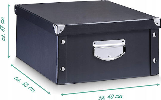 Zeller Papier Aufbewahrungsbox mit Deckel Schwarz 40x33x17cm