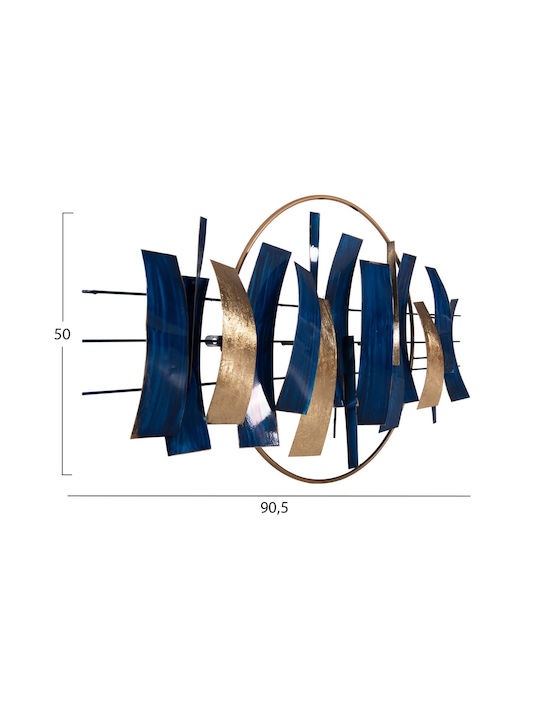 Freebox Geometric Wall Decor Element Blue Made of Metal