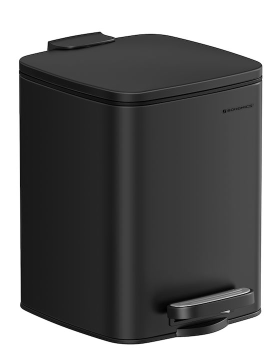 Songmics Metallic Bathroom Bin Soft Close 6L Black