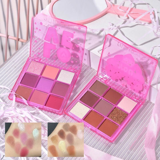 Set Machiaj Kevin Coco 22 Culori Design Lalea 2 Palete Fard de Pleoape 2 Luciuri de Buze 2 Rujuri 1 Oglindă în Formă de Inimă 15.7 X 21 X 4 Cm Multicolor