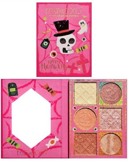 Paletă Highlighter Alista Home 6 Nuanțe Halloween Culori Calde Dreptunghiulară 160g Durată de Valabilitate 24 Luni 17.4x11.5x1.3 Cm Variantă B Nude-rose