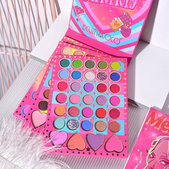 Kit Machiaj Kevin Coco Mean Girl Heart Fard de Pleoape Iluminator Blush Cremă 96 Culori 21 X 15.7 X 2.4 Cm