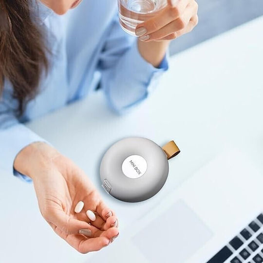 Cutie Pentru Depozitarea Medicamentelor Alista Home 6 Compartimente Închidere Etanșă Portabilă Rotundă Albă Gri Pp 8.4x2.9x8.5 Cm