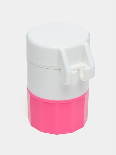 Cutie Multifuncțională de Pastile Alista Home 4 În 1 Pahar de Apă Tăiere Zdrobire Depozitare Compactă ABS Lamă din Oțel Inoxidabil Alb Roz 8.7x6.2x4.1 Cm