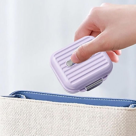 Cutie de Medicamente Alista Home Mov cu 7 Compartimente Portabilă Compactă 7.8x7.2x3.5 cm Ideală pentru Utilizare Zilnică