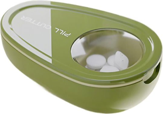 Tăietor de Pastile Cutie de Depozitare Medicamente Alista Home Verde 8x5x2,65 Cm Compact Portabil Ideal pentru Călătorii