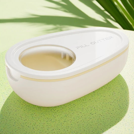 Cutie Pentru Tăiat Pastile Organizator Medicamente Alista Home Albă 8x5x2.65 Cm Compactă Portabilă Ideală Pentru Călătorii