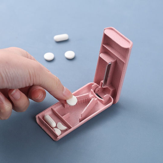 Dispozitiv De Tăiere Și Depozitare Medicamente Alista Home Roz Plastic 8 X 4 X 1.8 Cm
