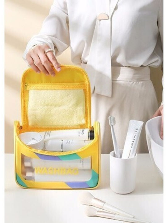 Geantă Cosmetică De Călătorie Alista Home Impermeabilă Mată Translucidă 22 X 16 X 14 Cm Galbenă
