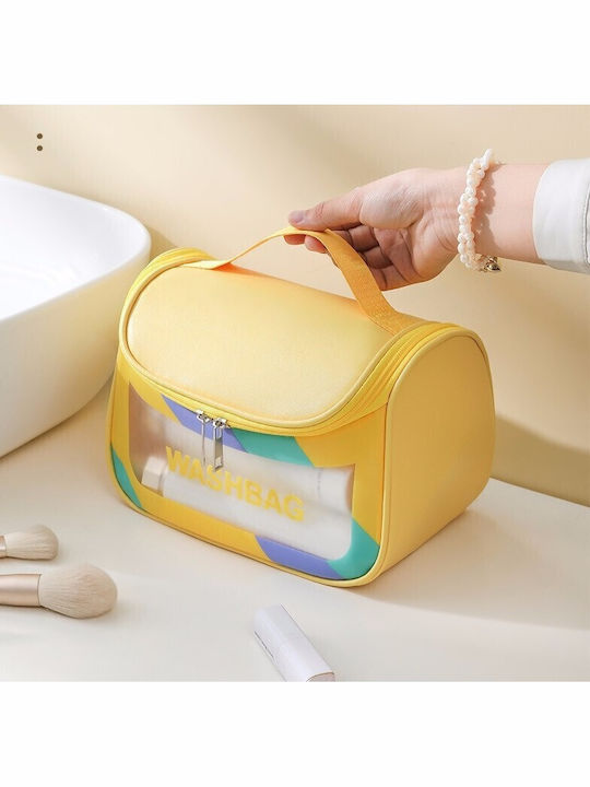Geantă Cosmetică De Călătorie Alista Home Impermeabilă Mată Translucidă 22 X 16 X 14 Cm Galbenă