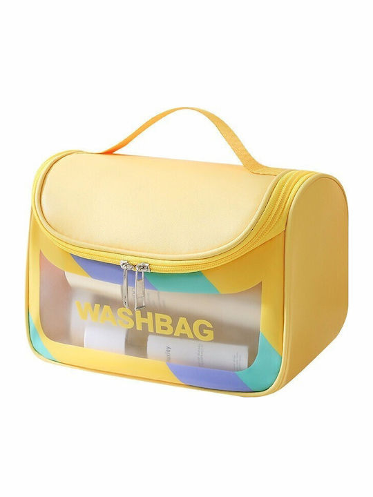Geantă Cosmetică De Călătorie Alista Home Impermeabilă Mată Translucidă 22 X 16 X 14 Cm Galbenă