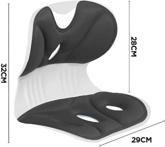 Alista Home Perna Medicală Pentru Înapoi Din Spumă De Memorie Cu Gaura 32x29x28cm Neagră