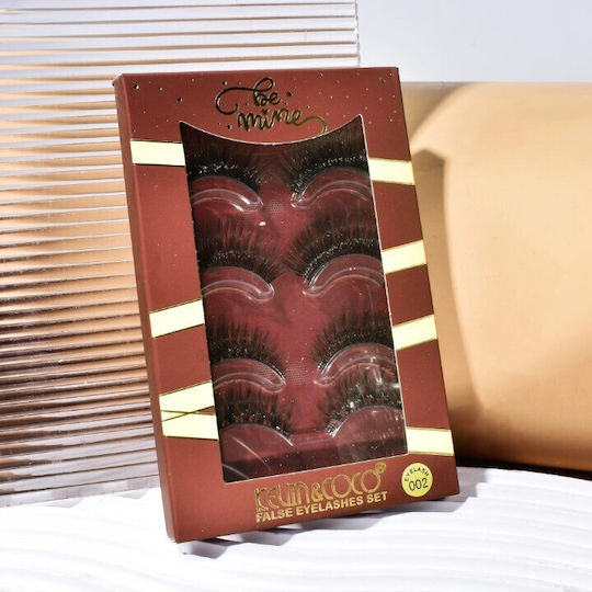 Set 4 Pairs False Eyelashes Kevin Coco Size 4