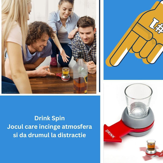 Joc De Băutură Drink Spin Alista Home Pahar De Shot Din Sticlă Gri 10.3 X 11.5 Cm