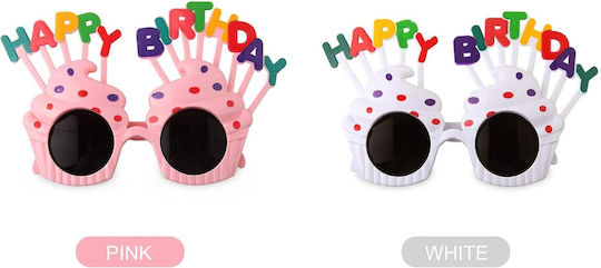 Ochelari La Mulți Ani Tematică De Ziua De Naștere Protecție Solară Design Cupcake Din Plastic 18.5x11.5 Cm Roz