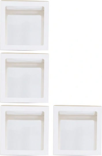 Set 4 Cutii Pentru Baloane Alista Home Model Simplu Tematică Zi De Naștere Cuburi Decorative Din Plastic Accesorii Pentru Petreceri Diverse 30 X 30 Cm Contur Alb Transparent