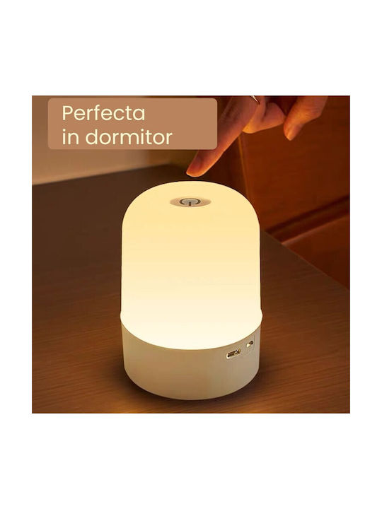 Alista Home Lampă de Masă Decorativă cu LED pentru Copii cu Atingere Albă 11x8x8cm