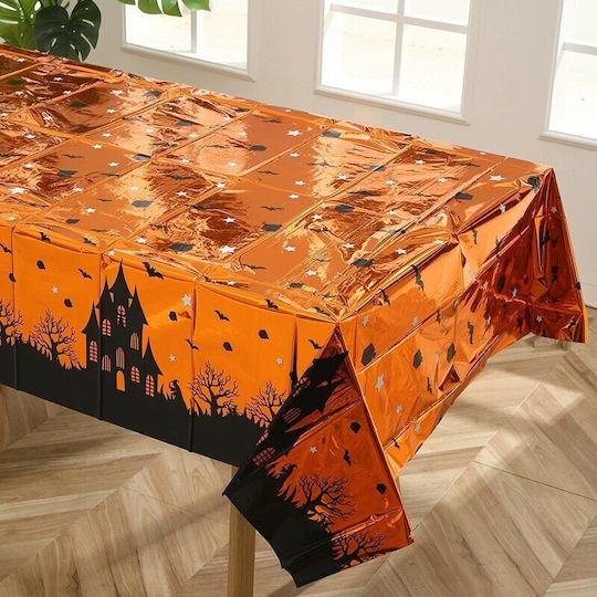 Husă De Masă Alista Home Cu Folie Tematică Halloween Casă Bântuită 137 X 183 Cm Portocalie