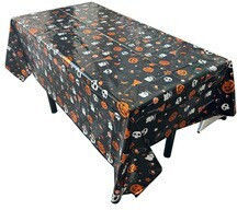Husă De Masă Alista Home Cu Folie Tematică Halloween Print Boo 137 X 274 Cm Neagră