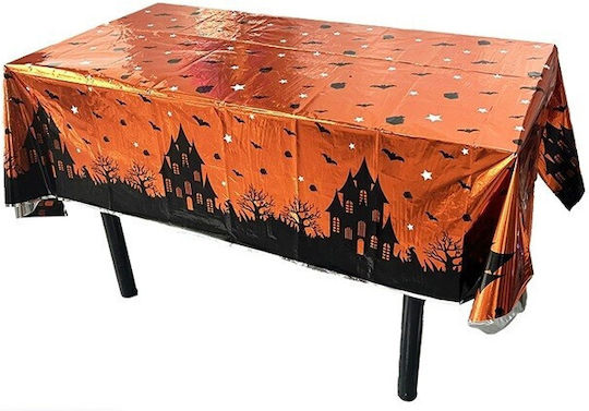 Husă De Masă Alista Home Cu Folie Tematică Halloween Casă Bântuită 137 X 274 Cm Portocalie