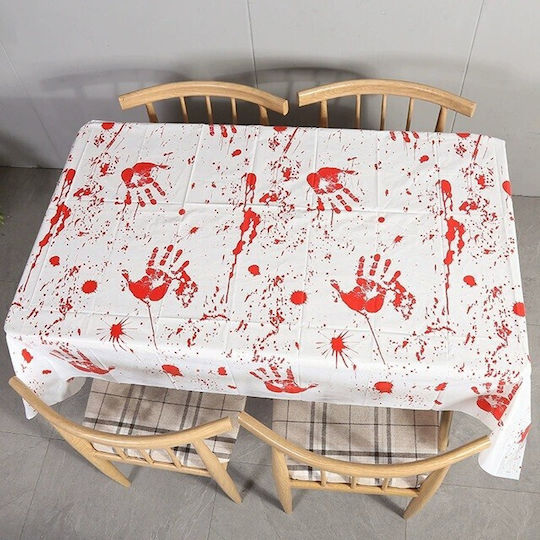Husă De Masă Alista Home Cu Folie Tematică Halloween Help Me 137 X 274 Cm Alb Roșu