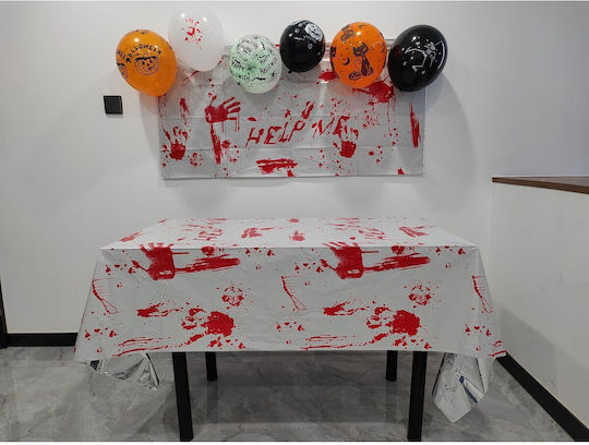 Husă De Masă Alista Home Cu Folie Tematică Halloween Help Me 137 X 274 Cm Alb Roșu