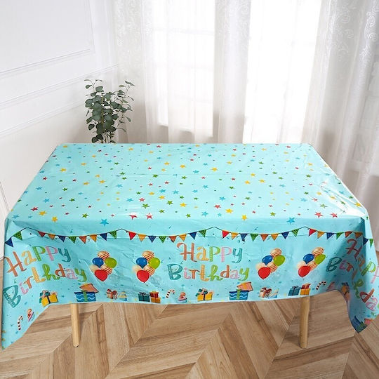 Husă De Masă Alista Home Folie Happy Birthday Balon Imprimat 137 X 183 Cm Albastră