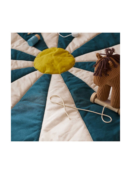 Kids Concept Kids Rug Petrol Blue 112x112cm Thickness 20mm