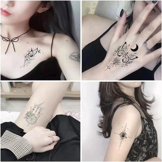 Set 30 Temporary Tattoos Alista Home Water-based Model 6 Black