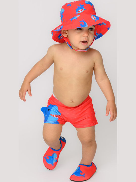 Zoocchini Kids Swimwear Swim Shorts Red