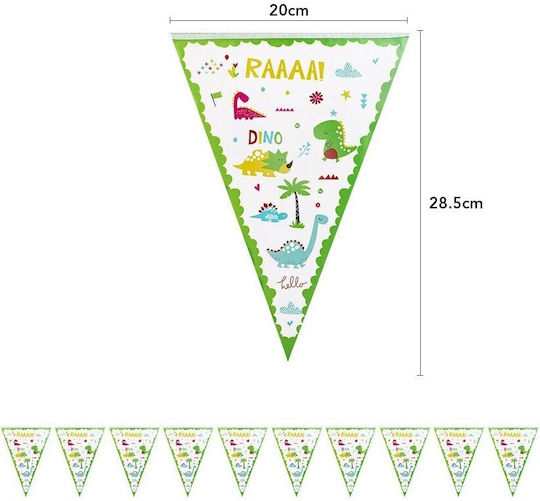 Комплект 10 Флагове Тип Банер Alista Home Dino Park Колекция 28.5 X 20 См Изработени От Покрит Хартиен Многоцветен