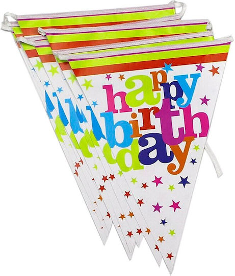 Set 10 Banner-style Flags Alista Home Happy Birthday Collection 270 Cm Length Made Crepe Paper Multicolor