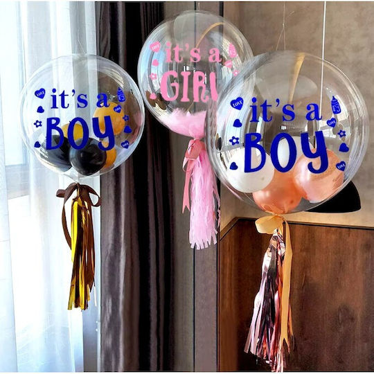 Sticker Decal Alista Home Temă Dezvăluire Gen Este Fetiță Design Text 19.5x27.5 Cm Roz
