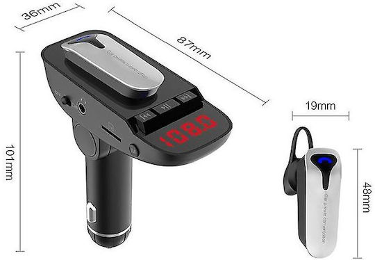 Auto FM-Transmitter Ladegerät mit Bluetooth / USB / AUX / MicroSD